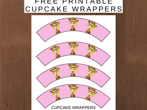 Pink Cowgirl Party Theme Cupcake Wrappers - Free Download