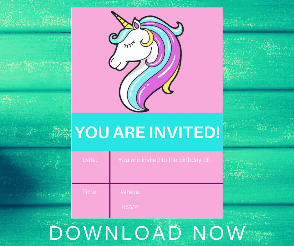 unicorn birthday invitation printable