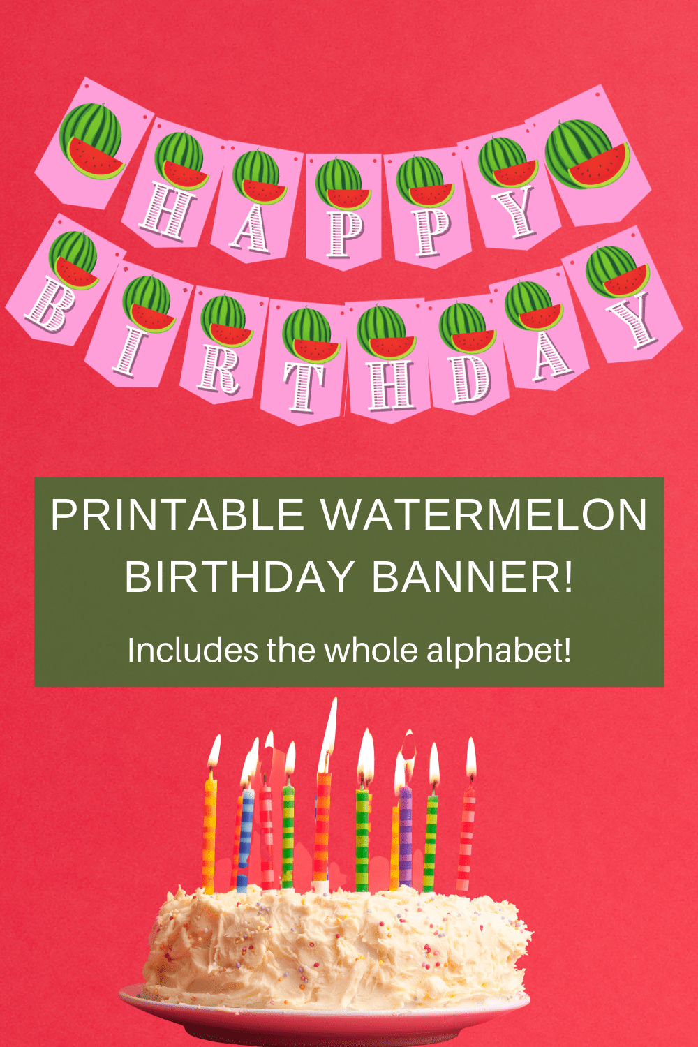 watermelon happy birthday banner
