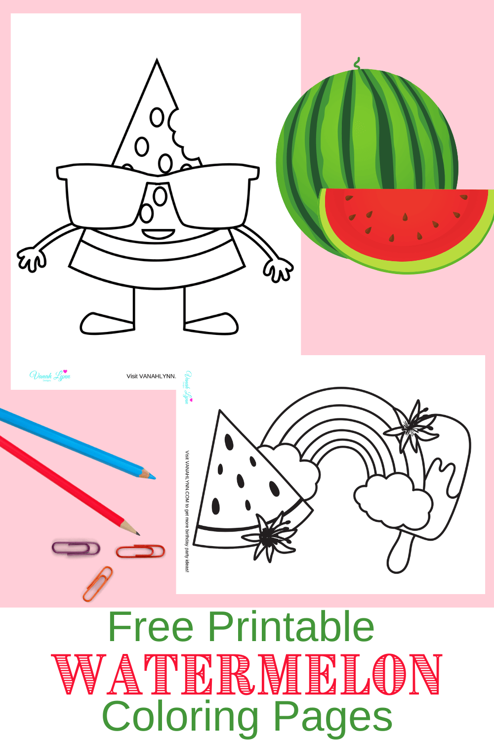 cute watermelon coloring pages