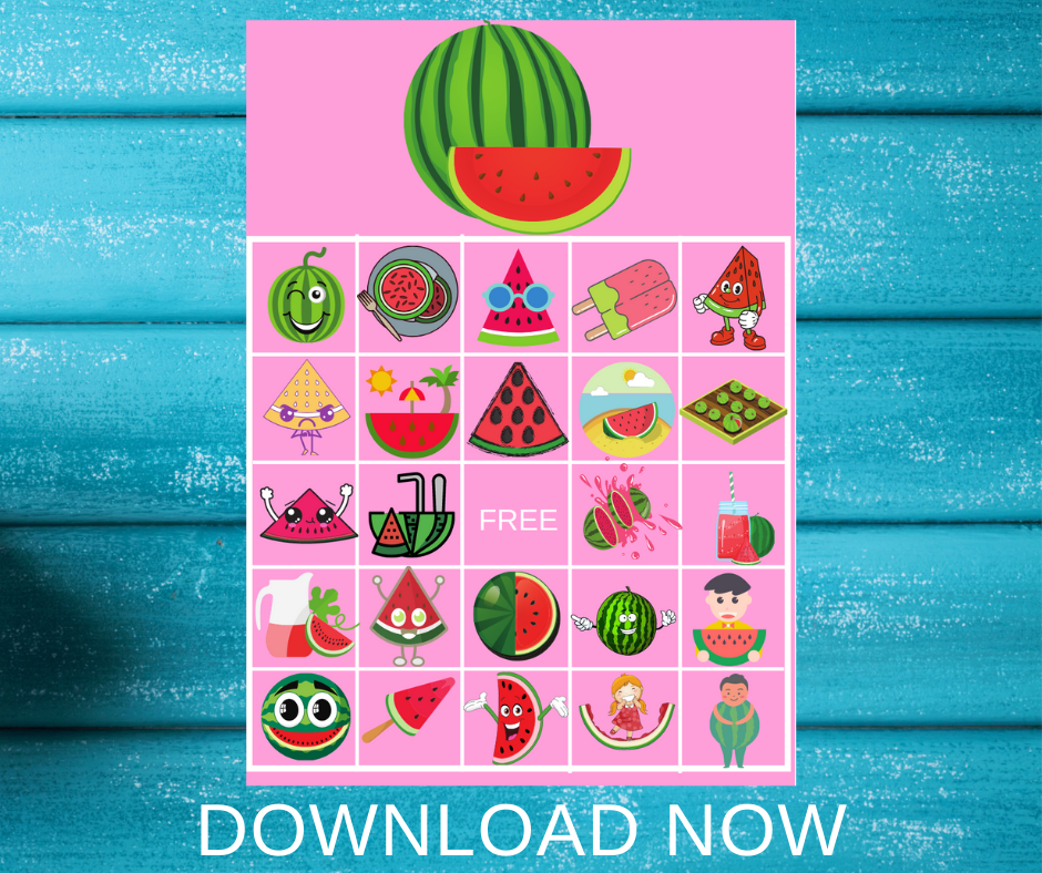 watermelon themed bingo game for a birthday party
