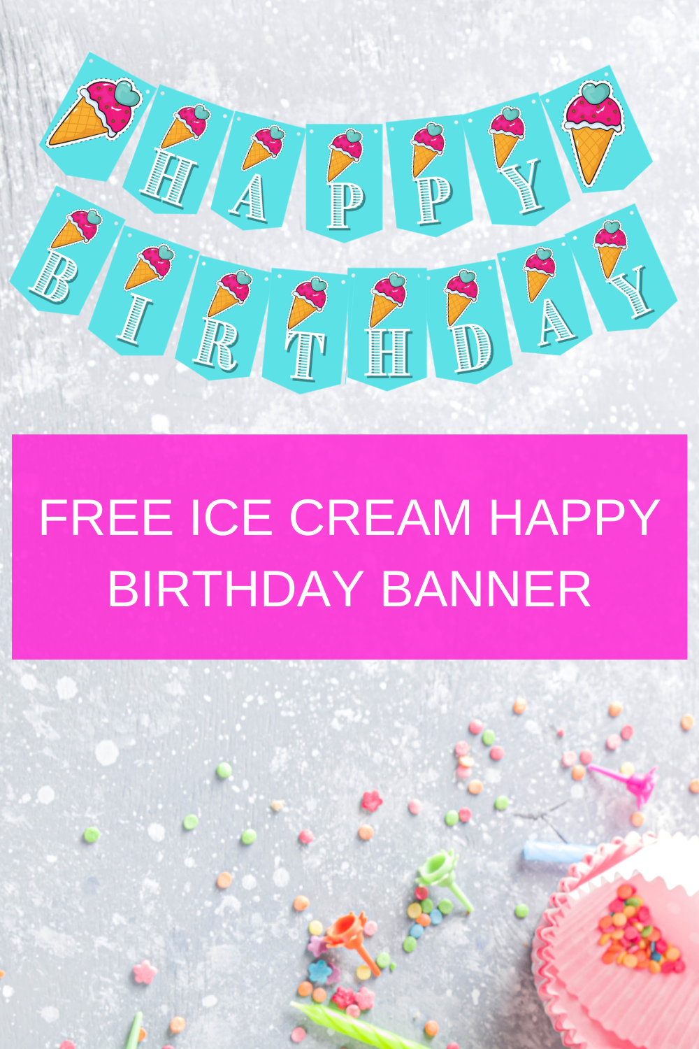 ice cream birthday party printables for little girl birthday party