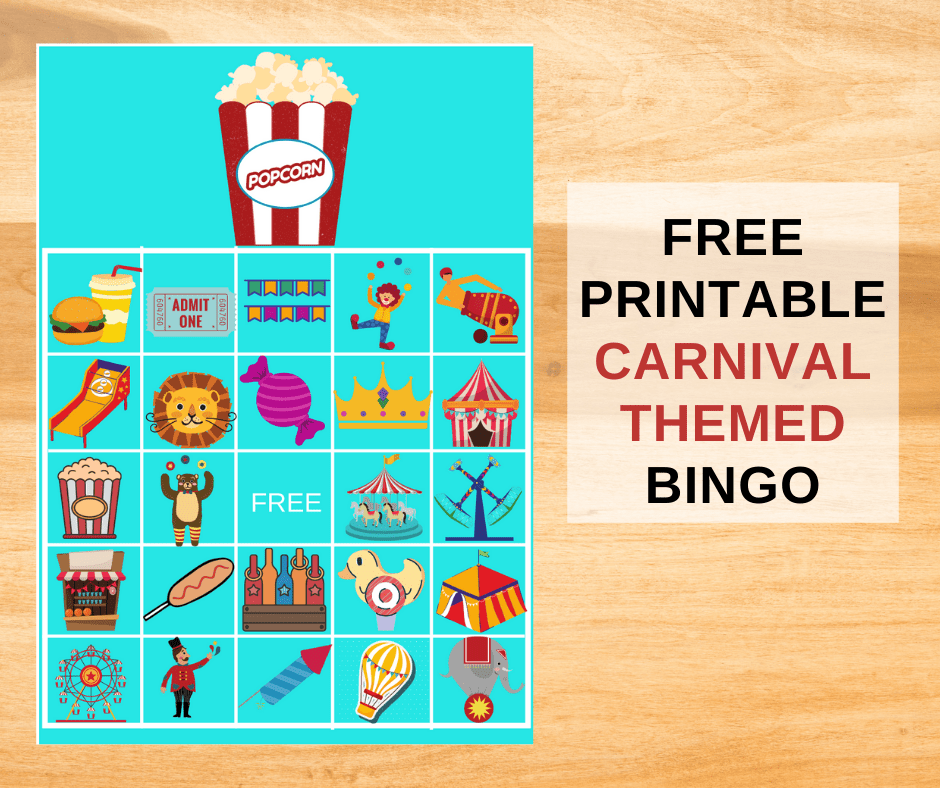 free printable carnival bingo cards