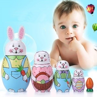 easter bunny gifts for babies, bunny rabbit nesting dolls