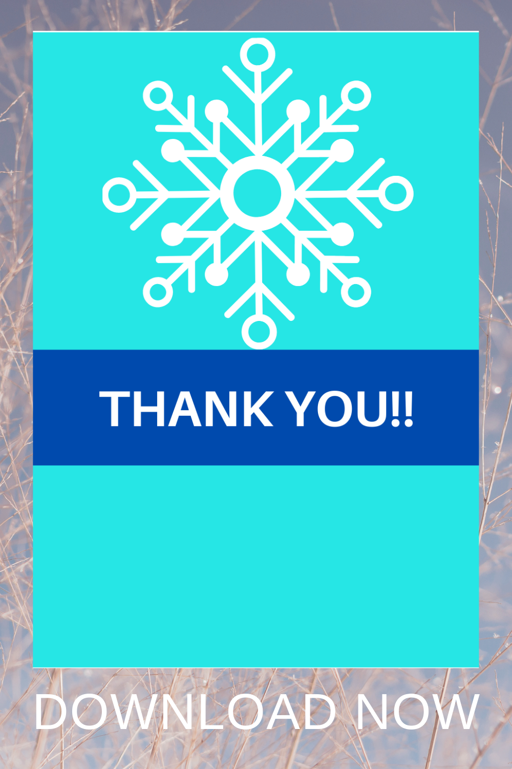 free download: winter printable ideas thank you card