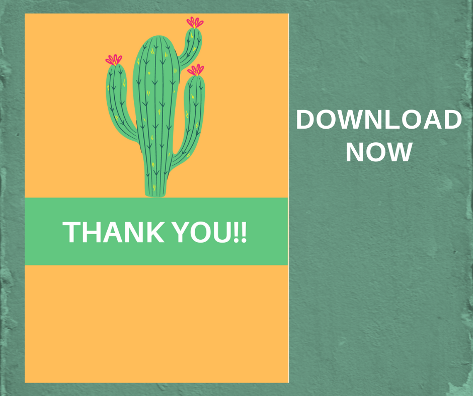 fiesta thank you card for little girls birthday party