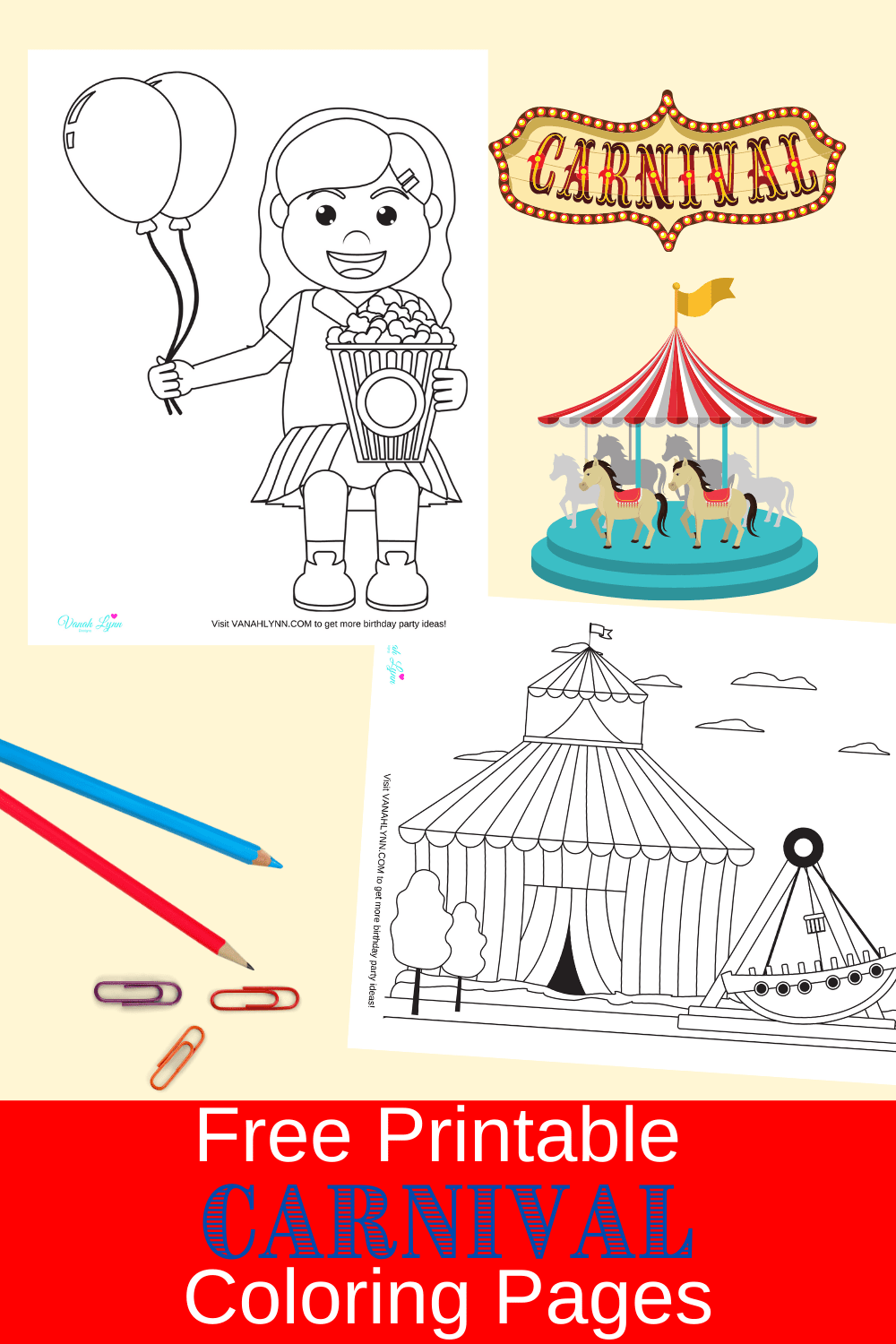 carnival coloring pages for kids