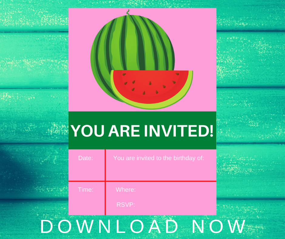 watermelon birthday party invitation for a kids birthday