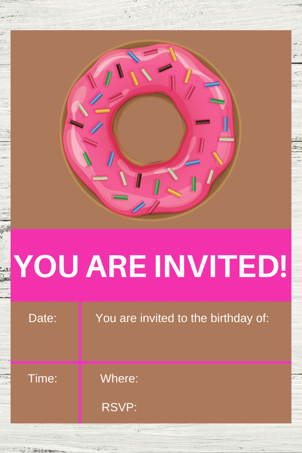 donut first birthday invitation
