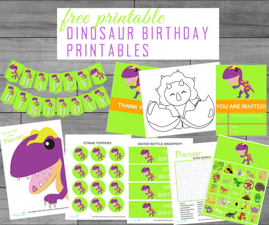 free printable dinosaur party kit
