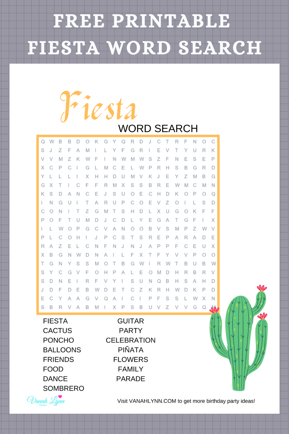 free download: fiesta themed activity page for kids birthday party
