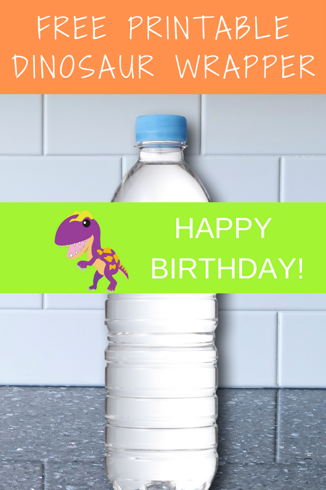 free dinosaur water bottle label printable dinosaur