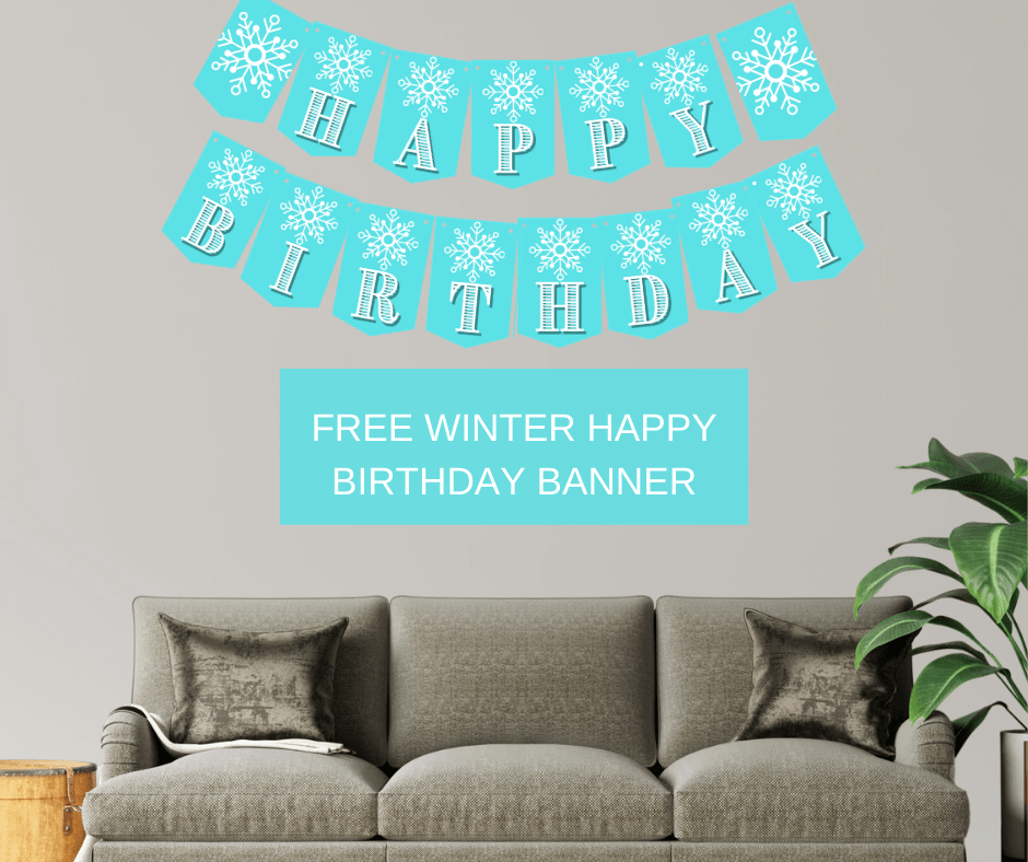 snowflake happy birthday banner