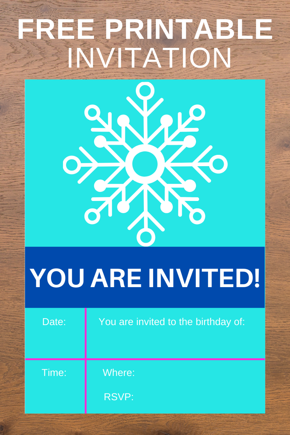 free download: winter birthday party invite for kids