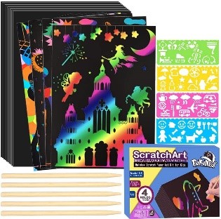 non candy easter basket ideas for tweens, scratch art set