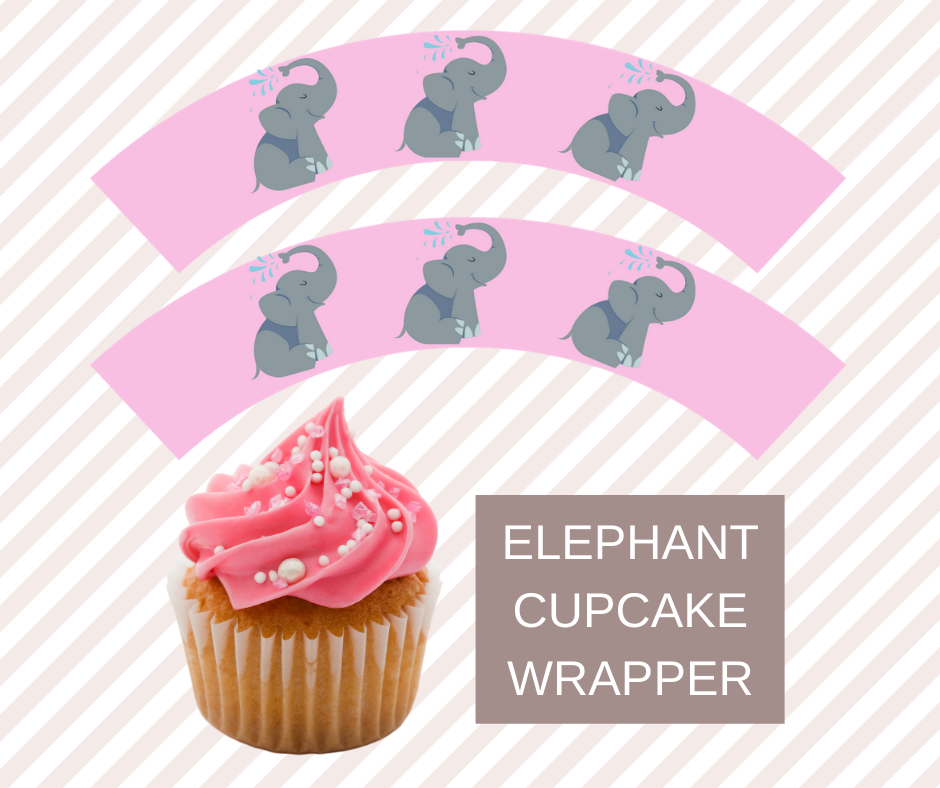 free printable elephant cupcake wrapper