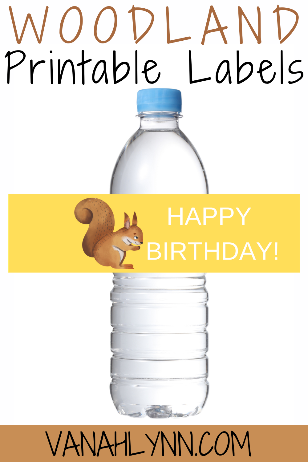 free printable woodland themed water bottle wrapper