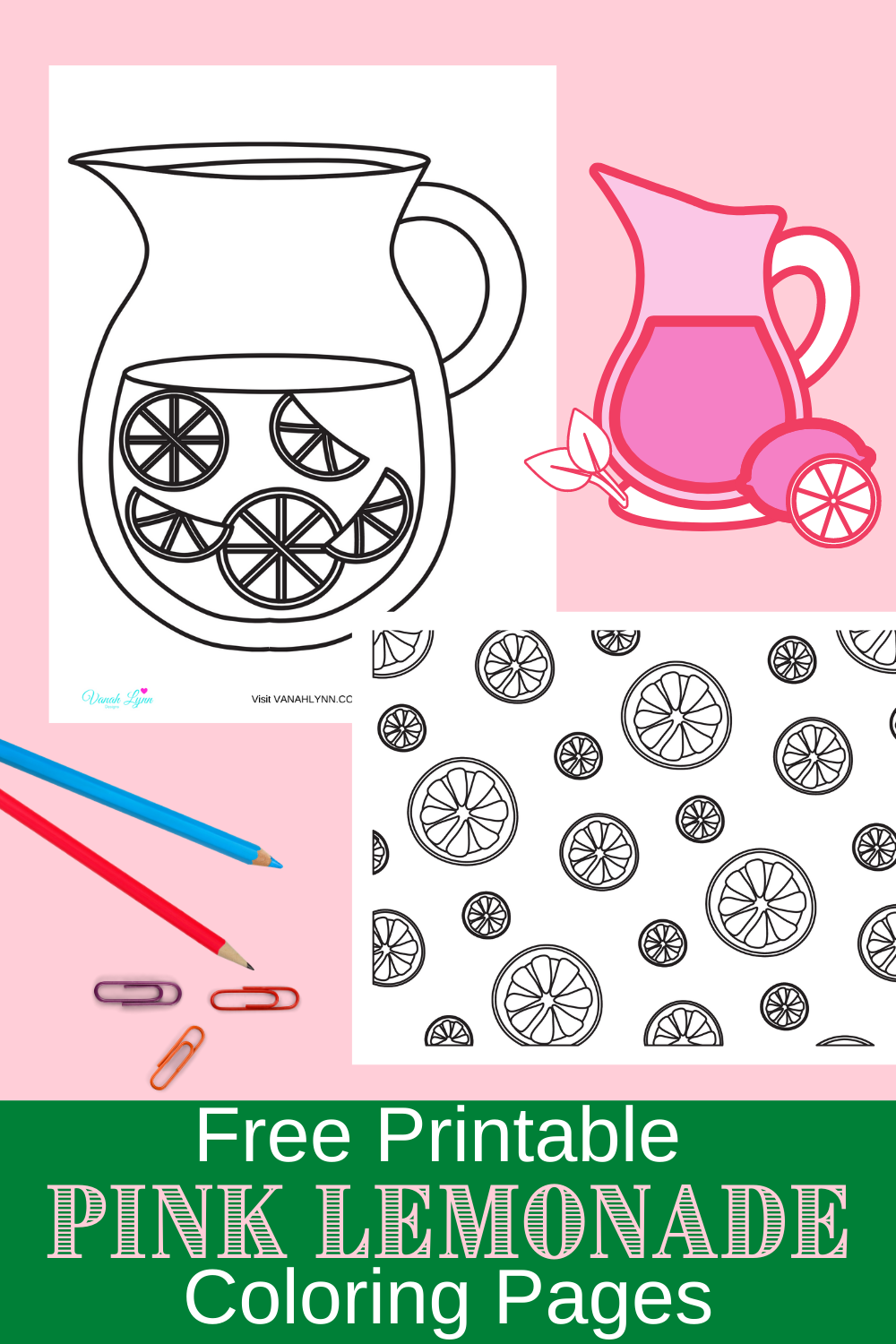 pink lemonade activity sheets for a birthday party