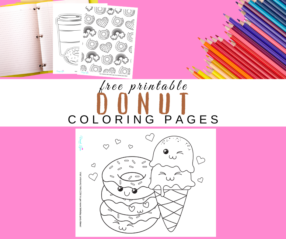 donut coloring pages for a donut birthday party