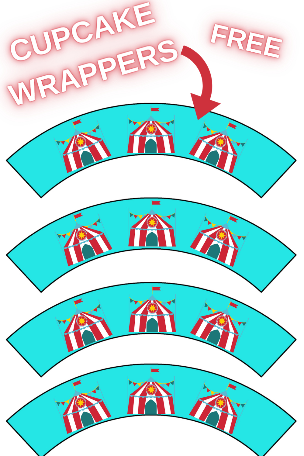 freebie: circus tent birthday party décor for kids birthday party