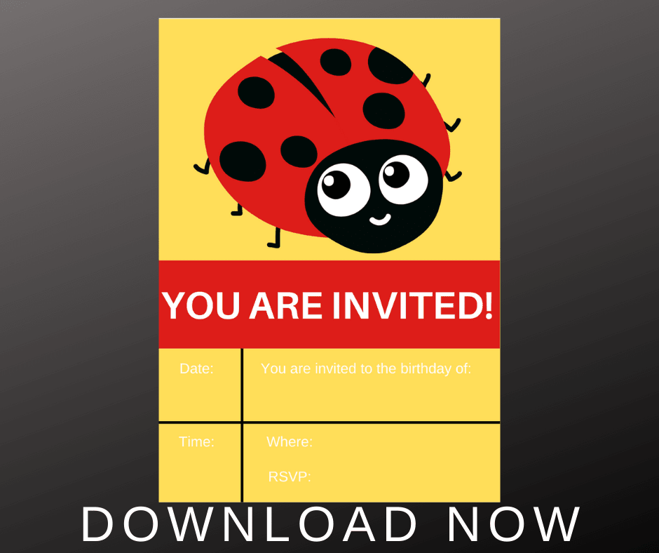 free ladybug birthday invitation templates