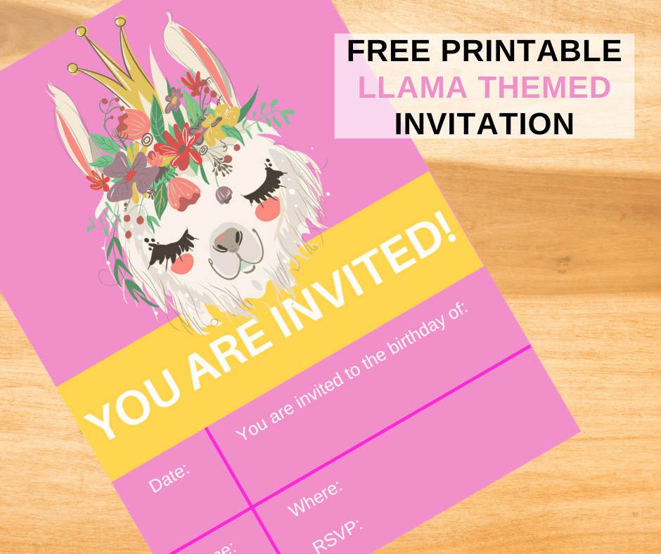 llama birthday invitations free