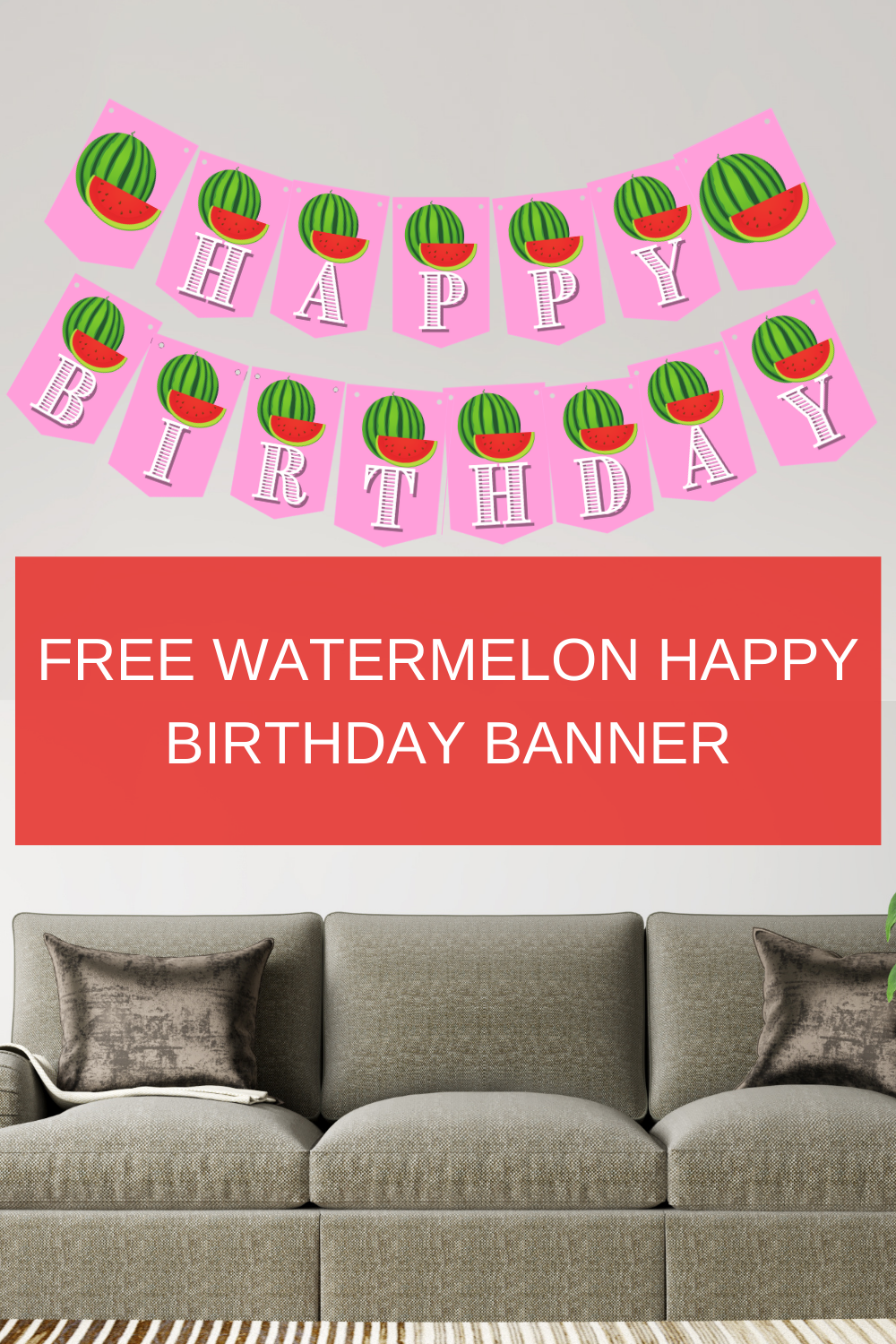 pink and green watermelon birthday party decorations