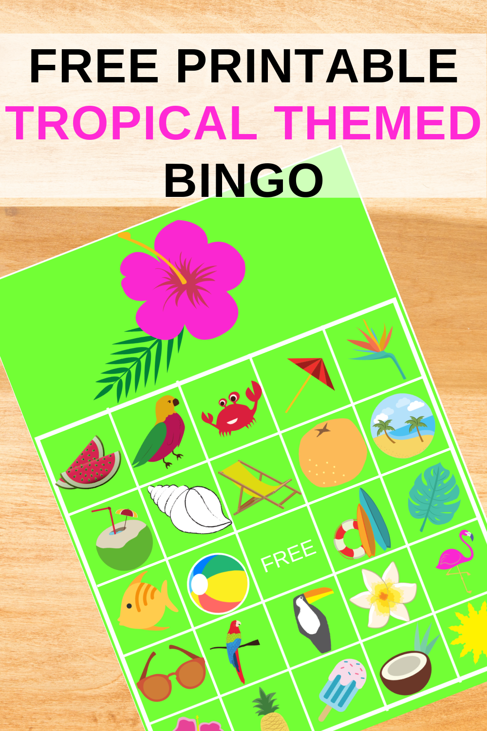 free printable tropical birthday party activity ideas