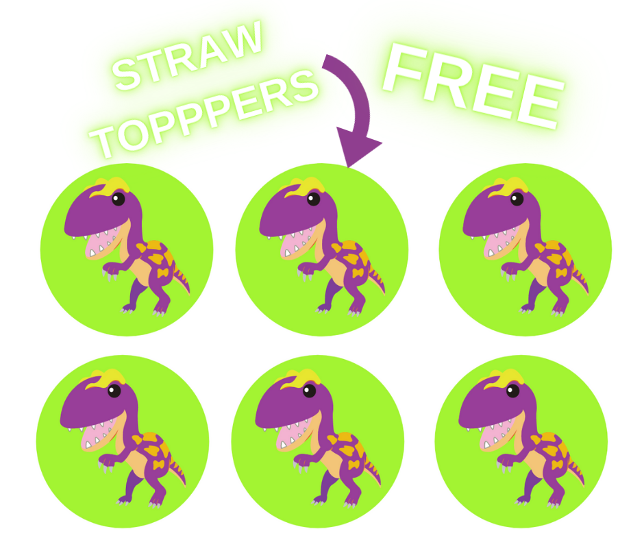 free printable dinosaur straw toppers