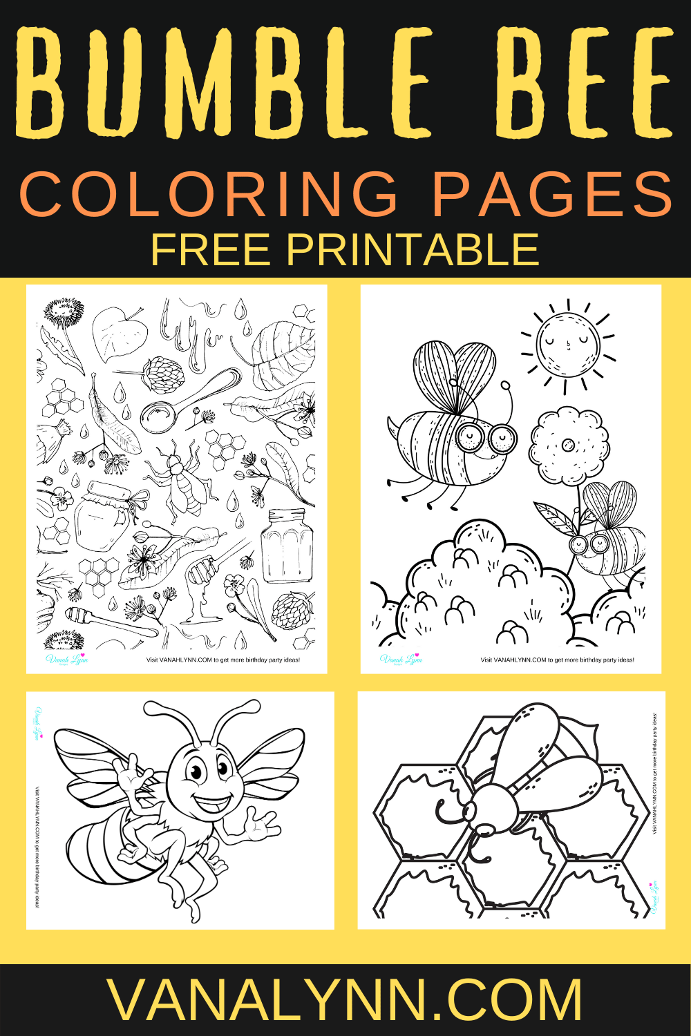 cute bee coloring pages