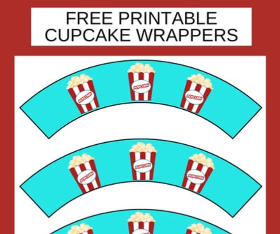 Popcorn Cupcake Wrappers Printable FREE - Print &amp; Make Your Cupcakes ...