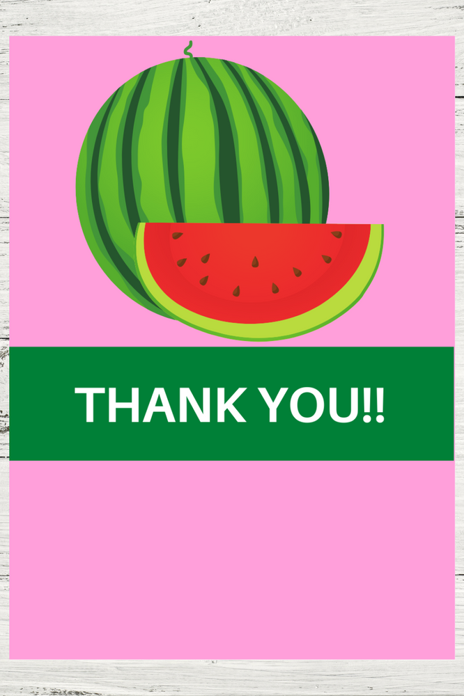 FREE Watermelon Thank You Card Printable Watermelon Themed Thank You