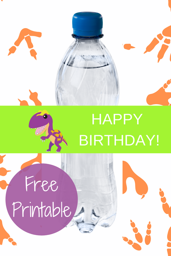 free dinosaur water bottle label printable dinosaur