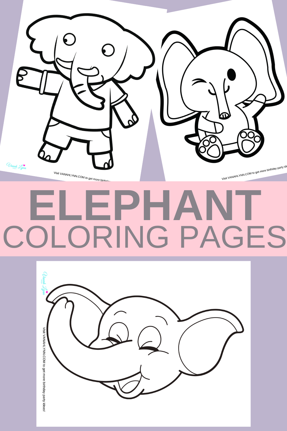 free download: elephant themed coloring sheets