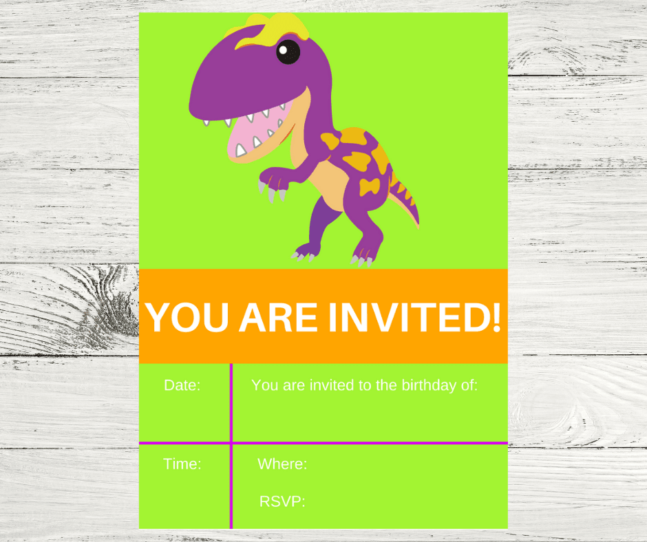 free online dinosaur birthday invitations