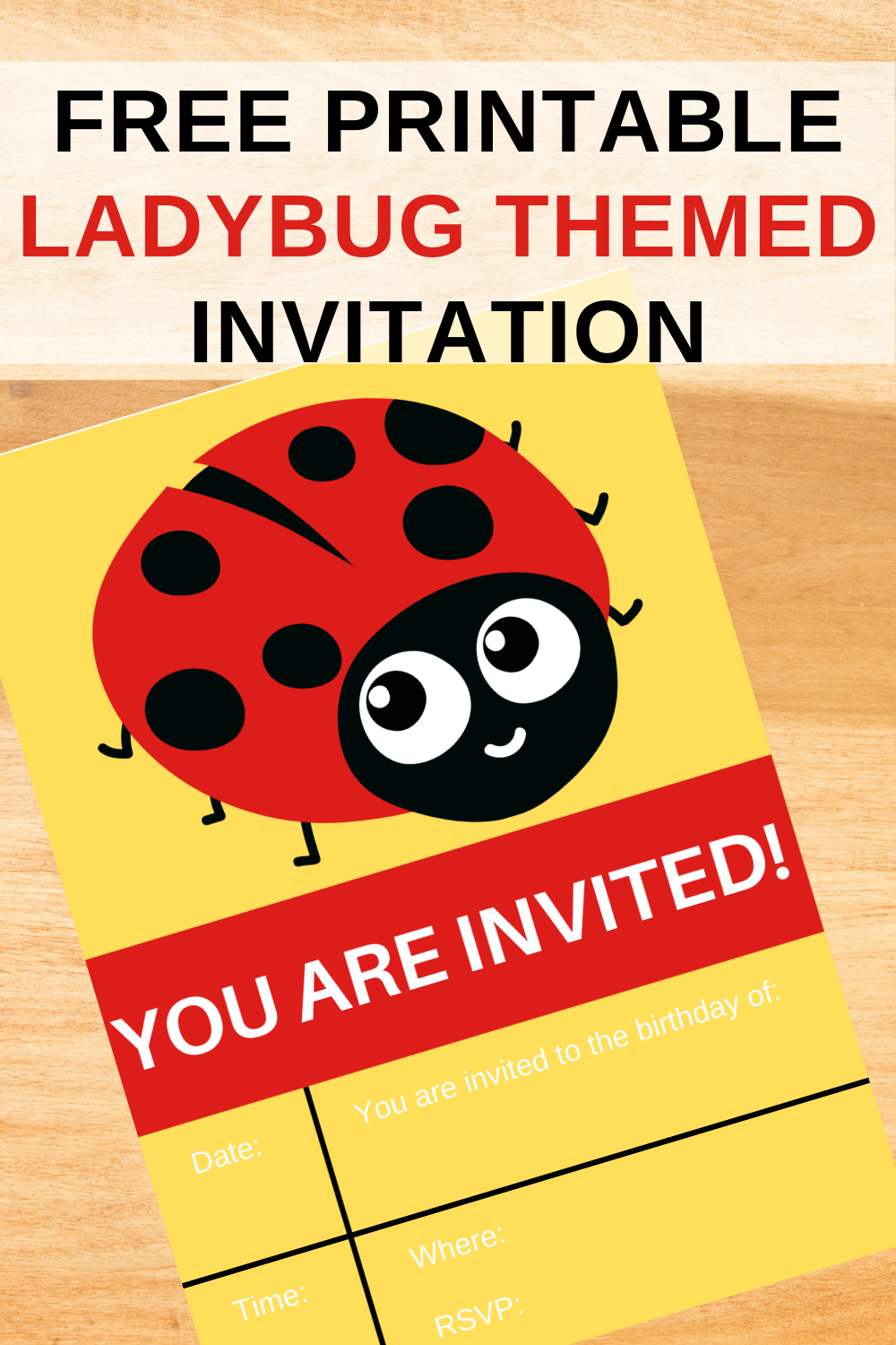 free printable ladybug invite for a little girls birthday party