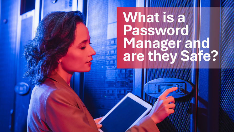 A woman locking a device in a server room.