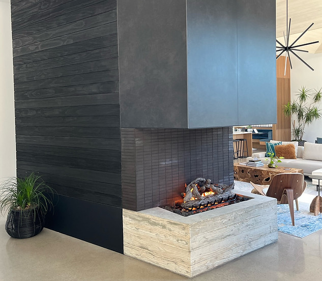 Gas burning fireplace