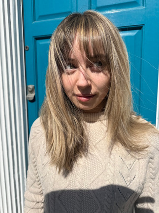 Person in front of door