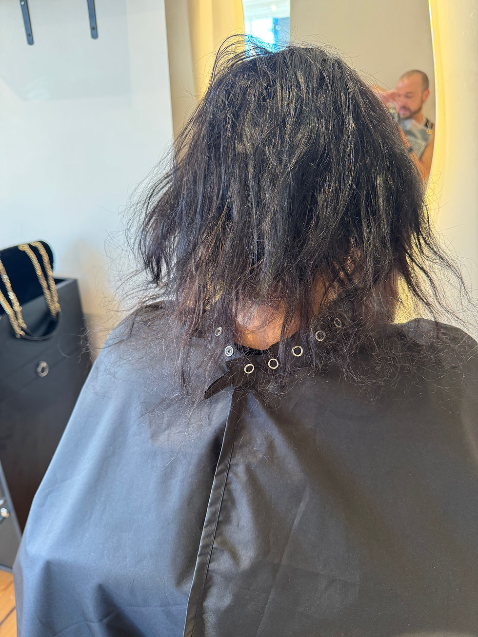 Woman in chair in salon