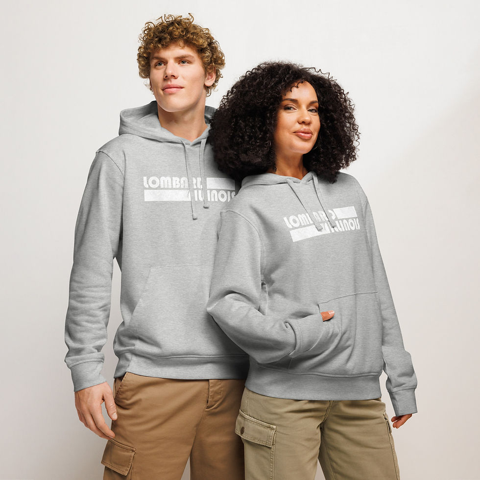 Thumbnail: Unisex Organic Mid-Weight Hoodie | Retro Lombard White Lettering
