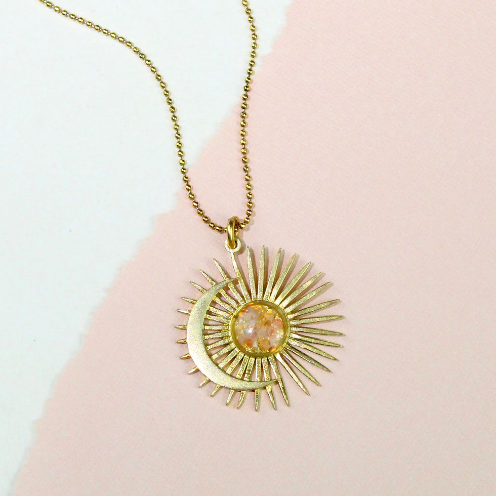 The Tula Necklace~ Celestial Sun and Moon Pendant Necklace