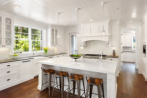 white airy kitchen with subway tile back