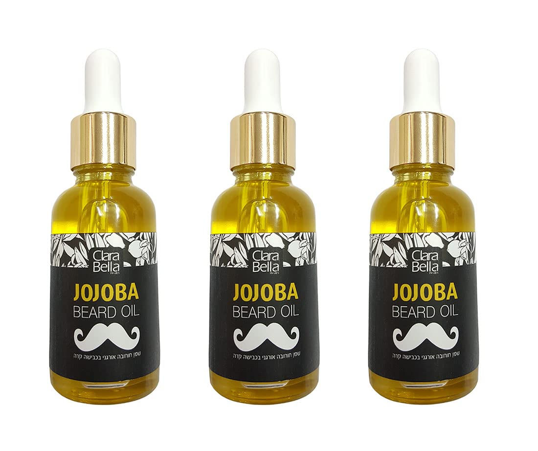 3 Count of Jojoba Beard Oil for Men I 100% Pure Organic Beard Oil I Unscented Be