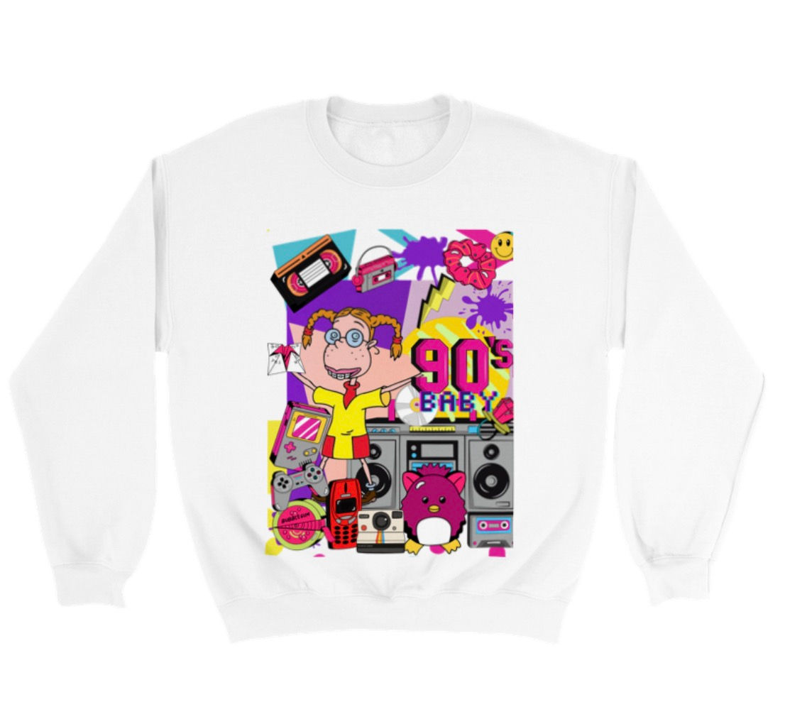 “90’s Baby Eliza” Ladies Printed Sweatshirt 