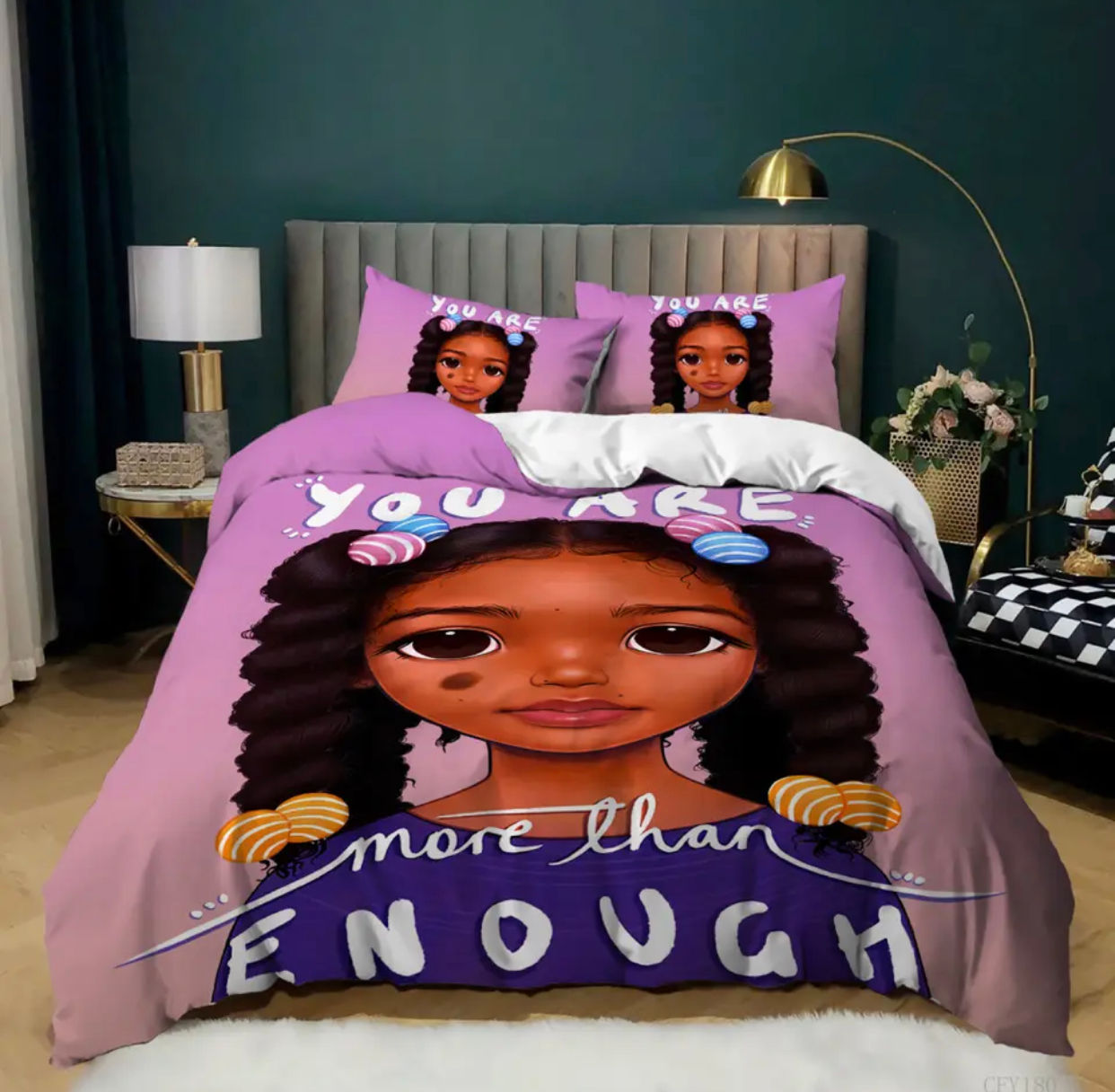 “You are more than enough” Girls Bedding Set 