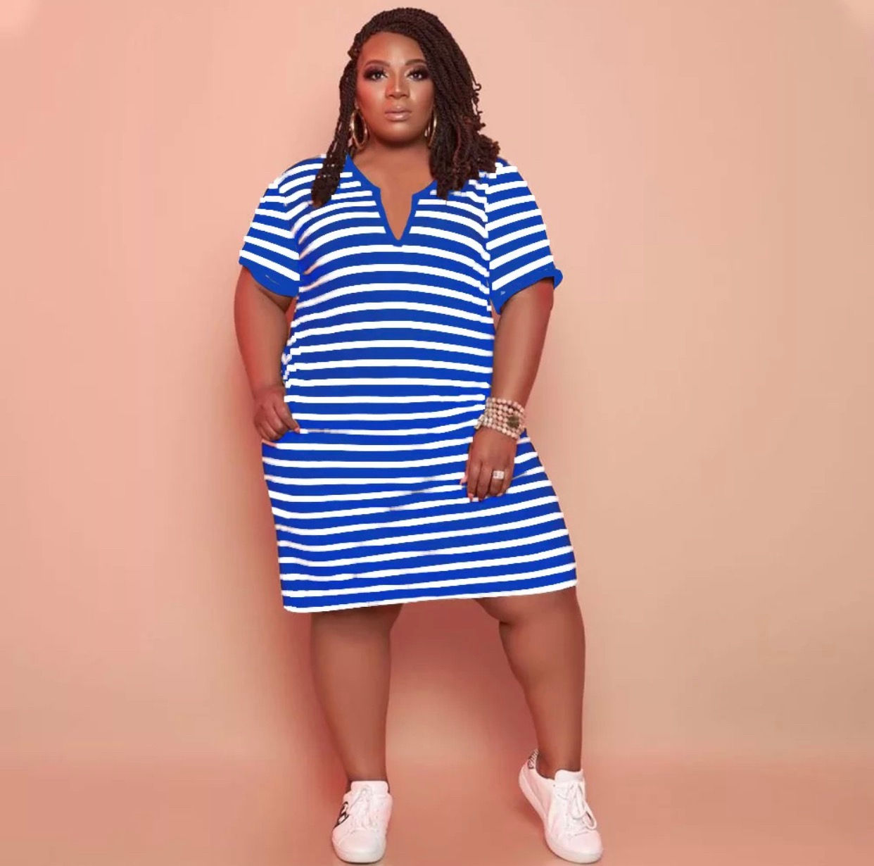 RRB+ Ladies Striped T-shirt Dress