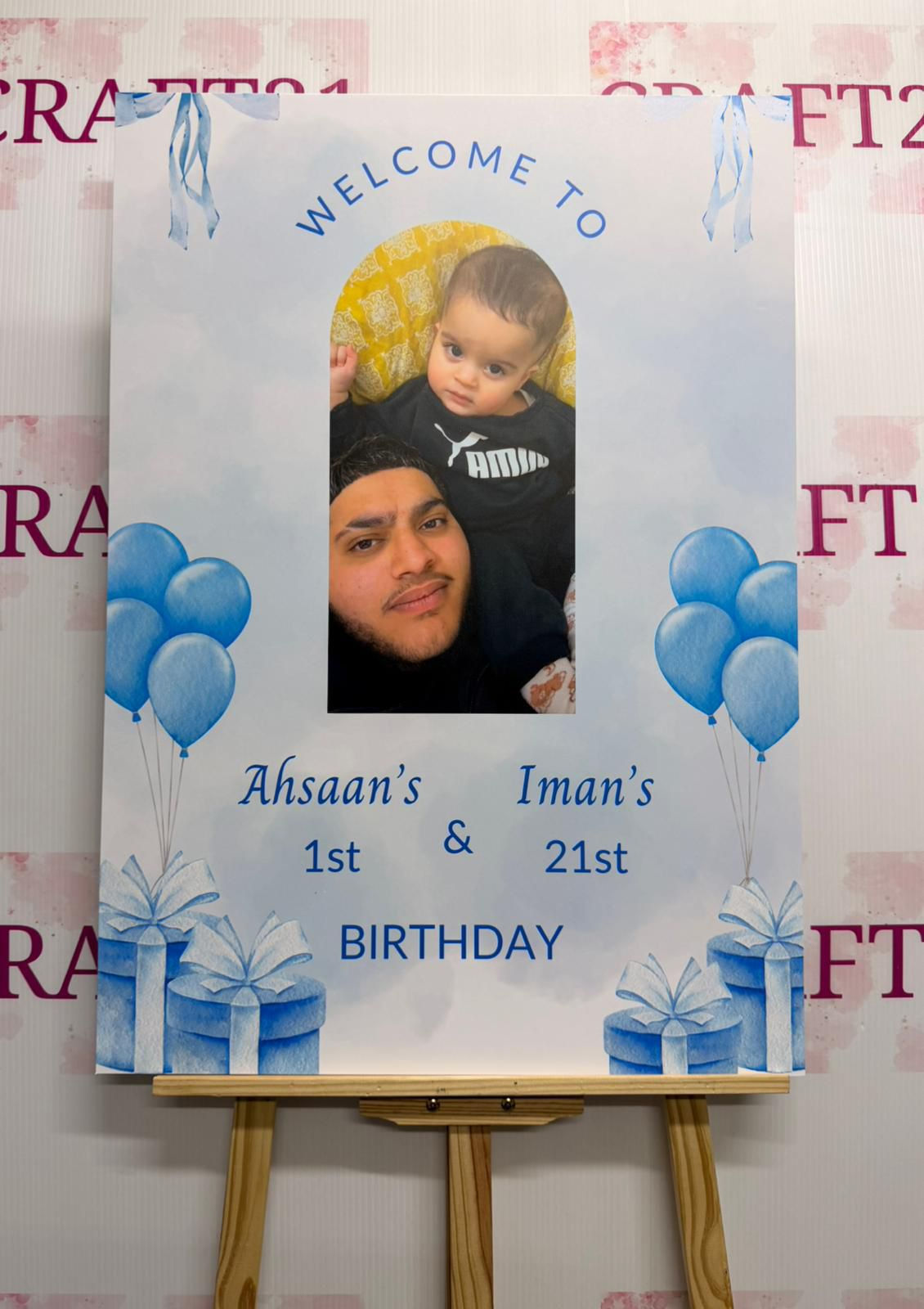 Blue Theme Birthday Welcome Board