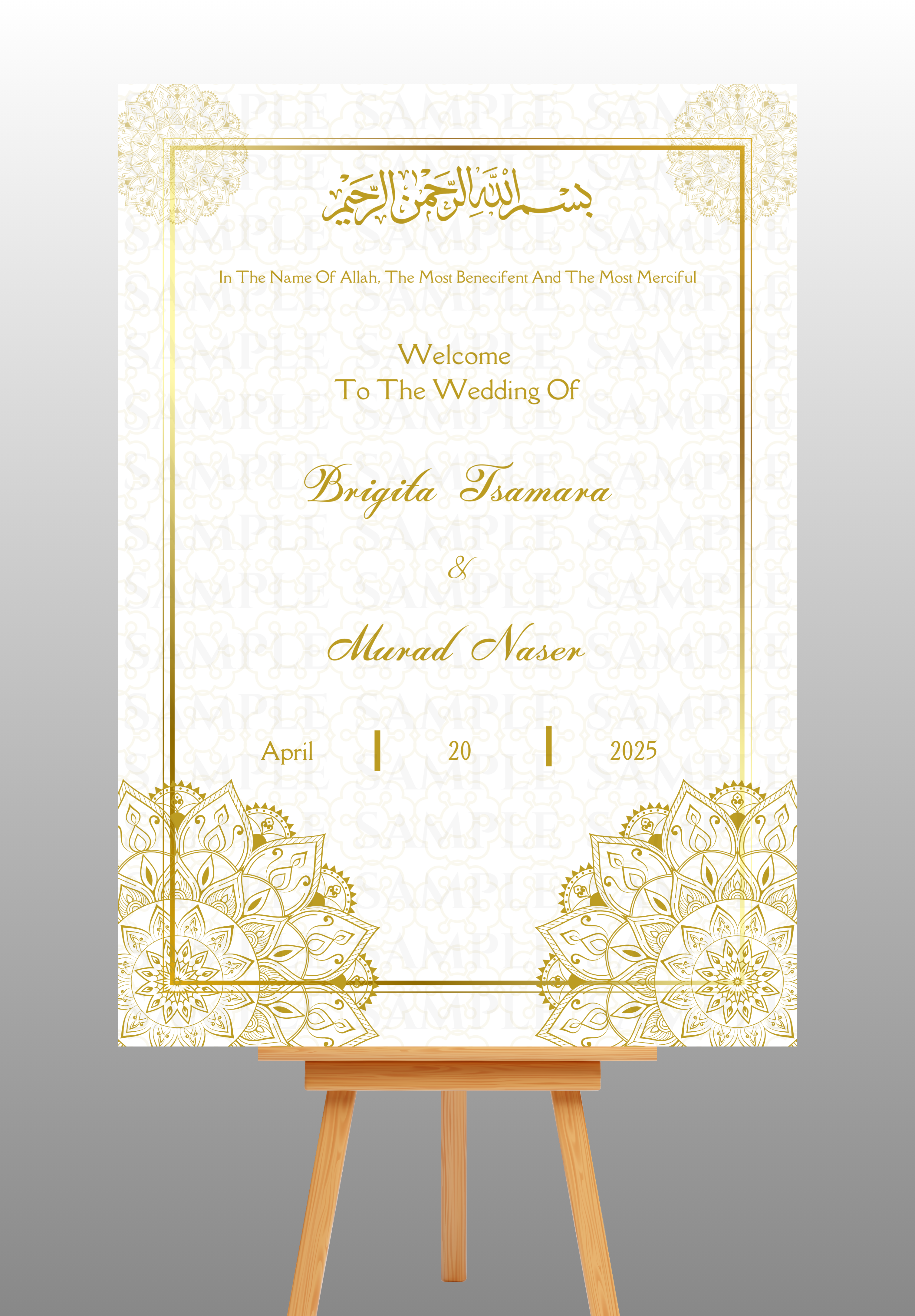 White and gold elegant wedding Board D37