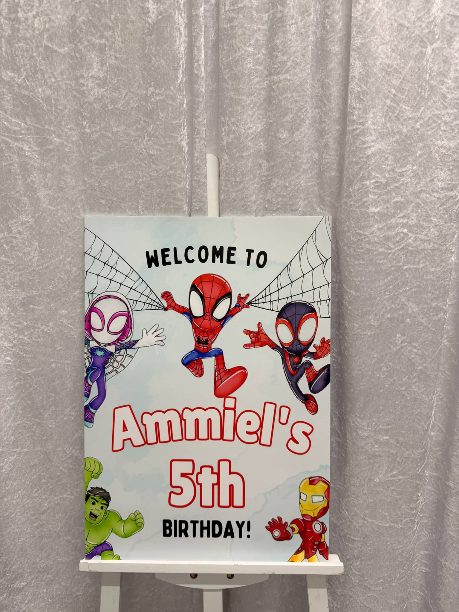Marvel Theme Birthday Welcome Board